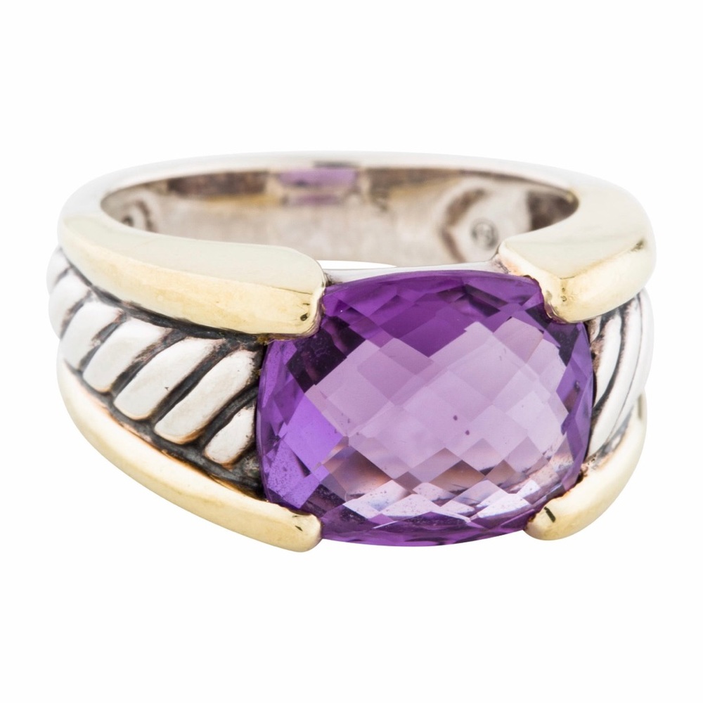 David Yurman Amethyst Statement Ring w/ 18K Gold